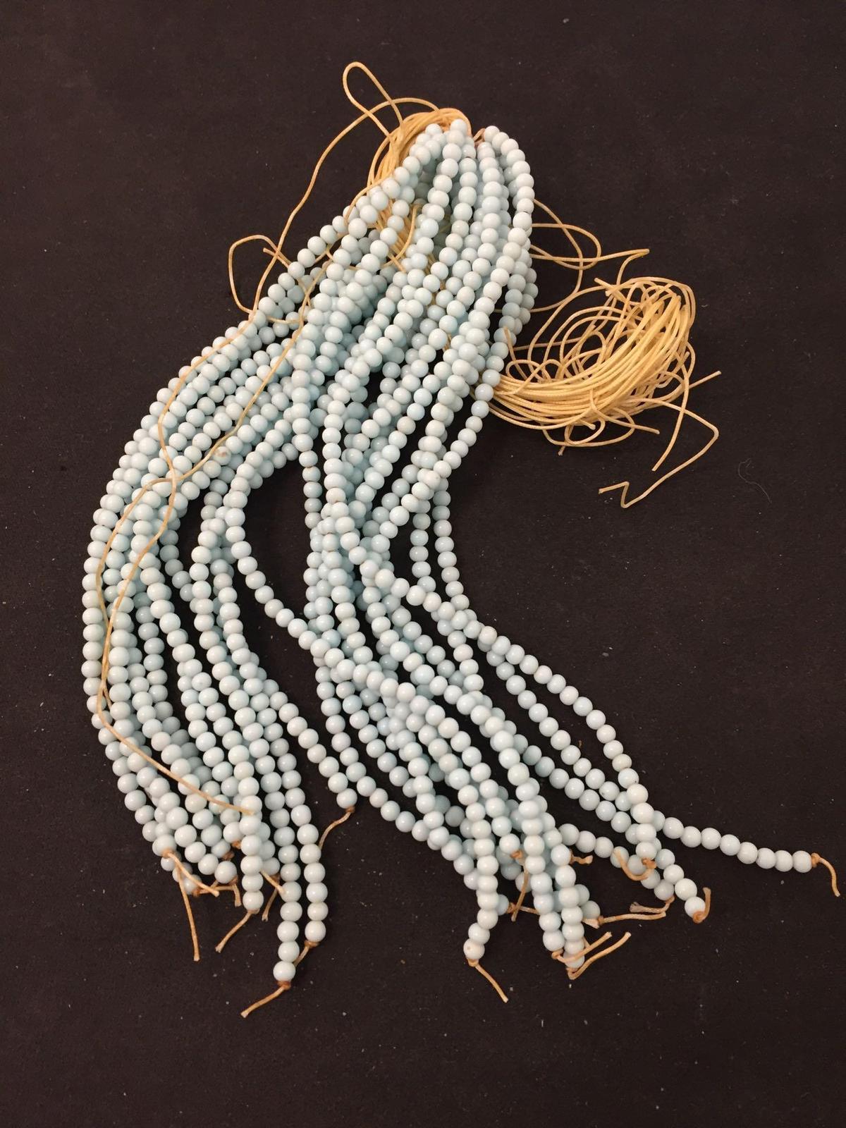 Lot of Twenty-Three 7" Strands of Matched 3.5mm Baby Blue Beads