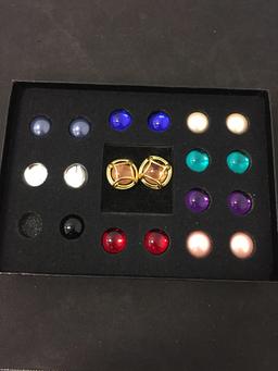 Set of Joan Rivers Branded Convertible Fashion Earrings w/ Interchangeable Colors