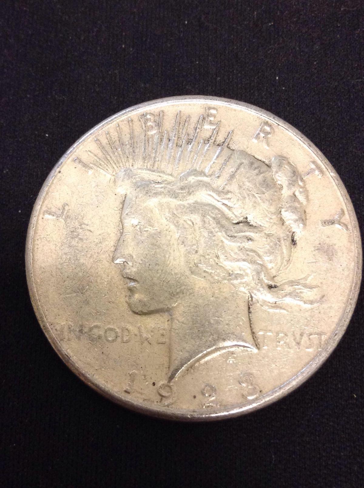 1923-S United States Peace Silver Dollar - 90% Silver Coin from Collection