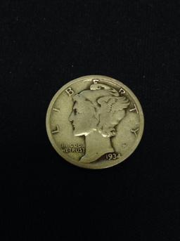 1934 United States Mercury Silver Dime - 90% Silver Coin from Collection