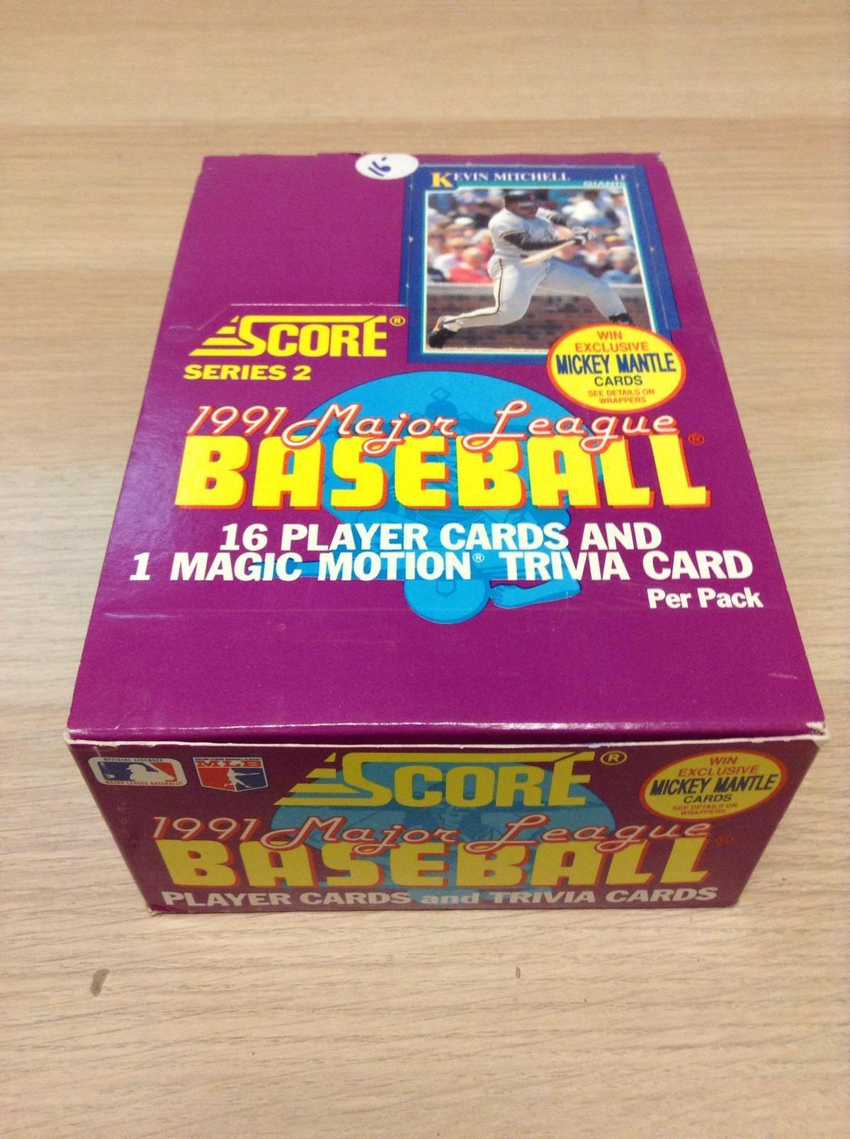 1991 Score Major League Baseball Series 2 Wax Box