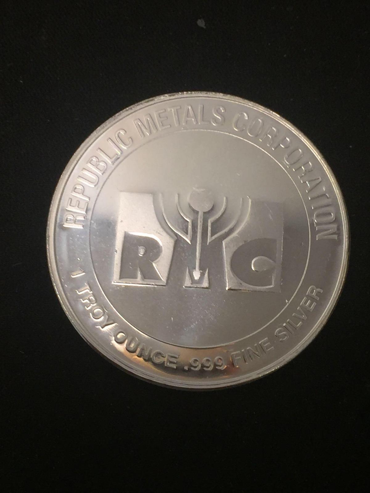 Republic Metals Corporation 1 Troy Ounce .999 Fine Silver Bullion Round UNC