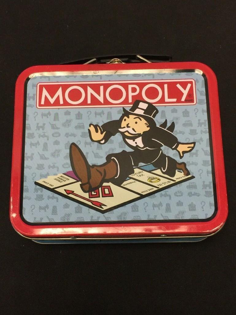 1997 MONOPOLY HASBRO MINI 5 & 1/2" COLLECTOR'S CANDY TIN LUNCHBOX ZM