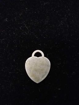 Tiffany & Co Designed 1" Long Sterling Silver Heart Tag Pendant