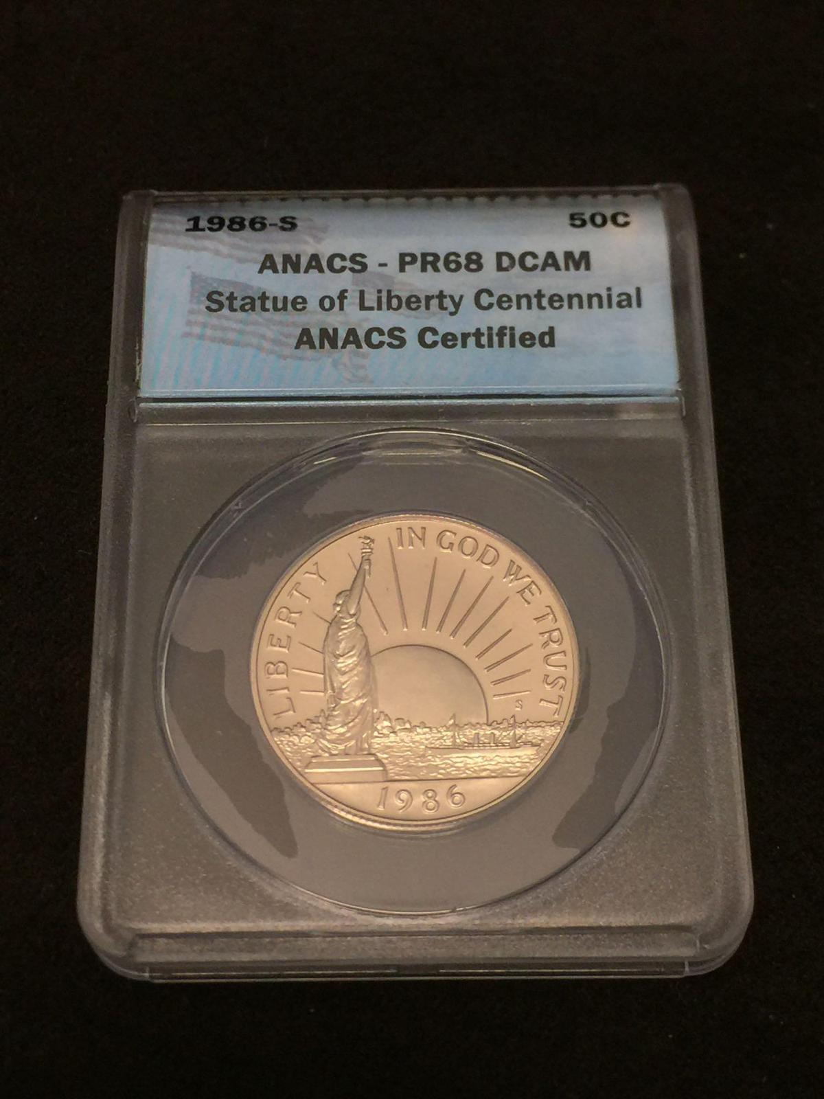 1986-S Statue of Liberty Centennial Half Dollar ANACS Certified PR68DCAM