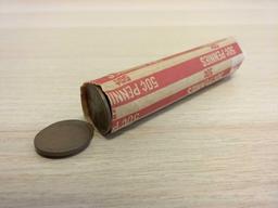 Roll of 50 Wheat Pennies From Lifetime Collection - Marked 1940`s by Consignor