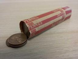 Roll of 50 Wheat Pennies From Lifetime Collection - Marked 1940`s by Consignor