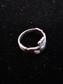 Vintage Style Sterling Silver Claddagh Ring Sz 5.5