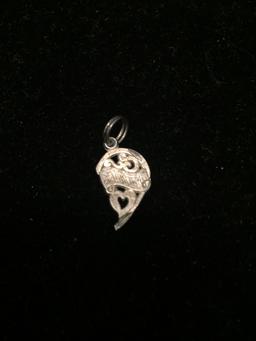 Daughter Themed Half of a Broken Heart Sterling Silver Pendant
