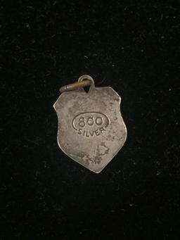 800 Sterling Silver Vintage ITALIA Crest Charm Pendant