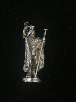 Honolulu Warrior Knight Sterling Silver Charm Pendant