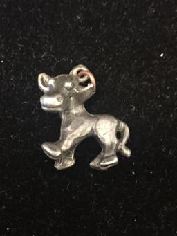 Cartoonish Style Cow Bull Sterling Silver Charm Pendant