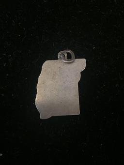 Vintage Missouri State Outline Sterling Silver Charm Pendant