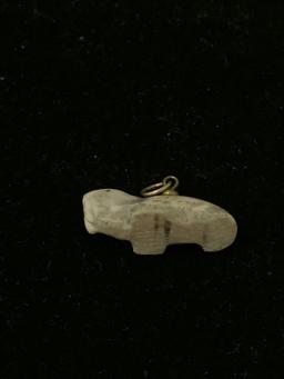 Carved Ivory Walrus Charm Pendant Antique