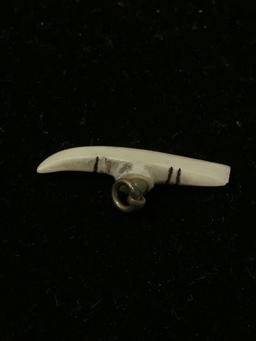 RARE Carved Ivory Bone Small Charm Pendant