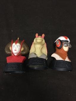 3 Count Lot of Star Wars Phantom Menace Busts