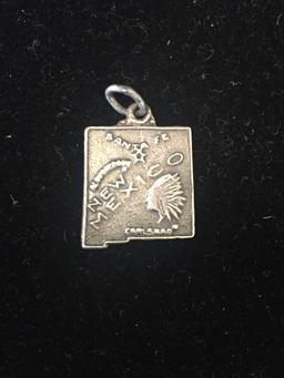 Bell Trading Company New Mexico Sterling Silver Charm Pendant