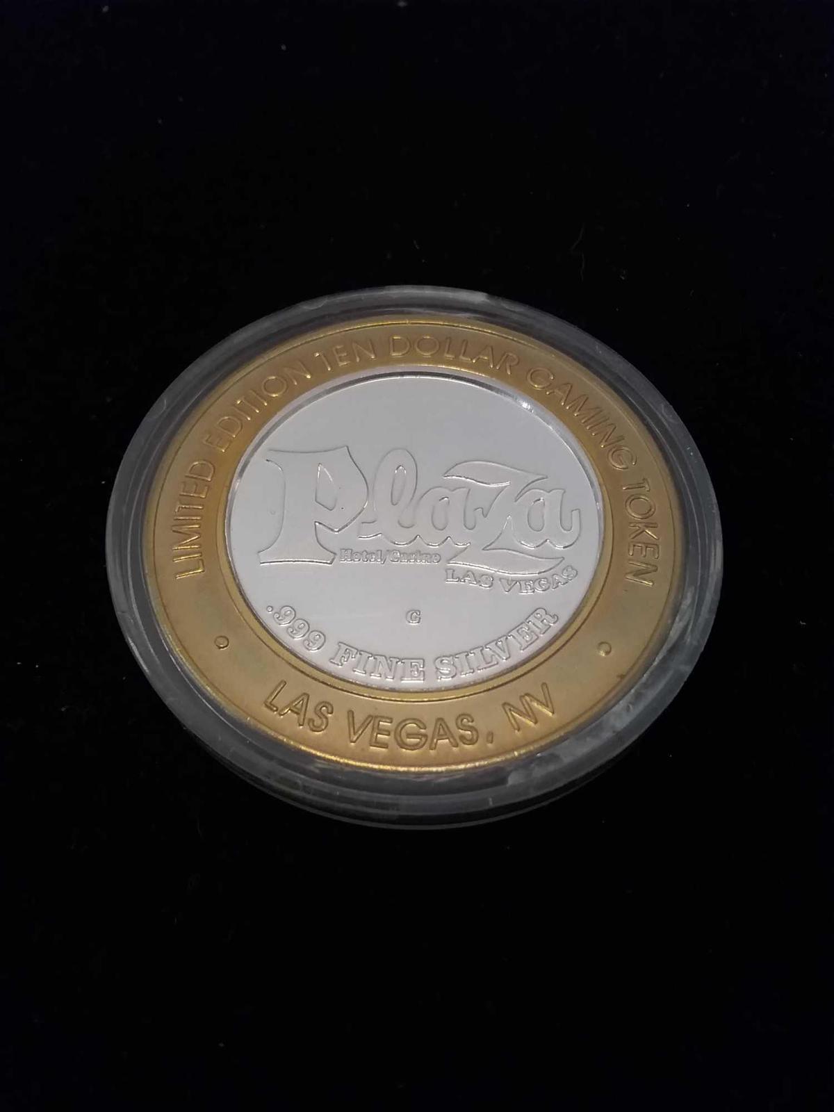 Plaza Las Vegas .999 Fine Silver $10 Gaming Token