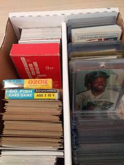 2 Row Box of Sports & Trading Cards from Estate with Stars, Vintage & More