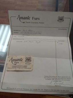 Amante Furs Natural Violet Female Mink Fur Coat $6000 Original Cost W/ Paperwork