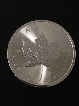 2018 Canadian Maple Leaf 1 Ounce .999 Fine Silver $5 Bullion Round