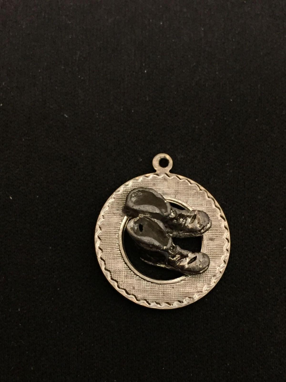 Vintage Boots Sterling Silver Charm Pendant