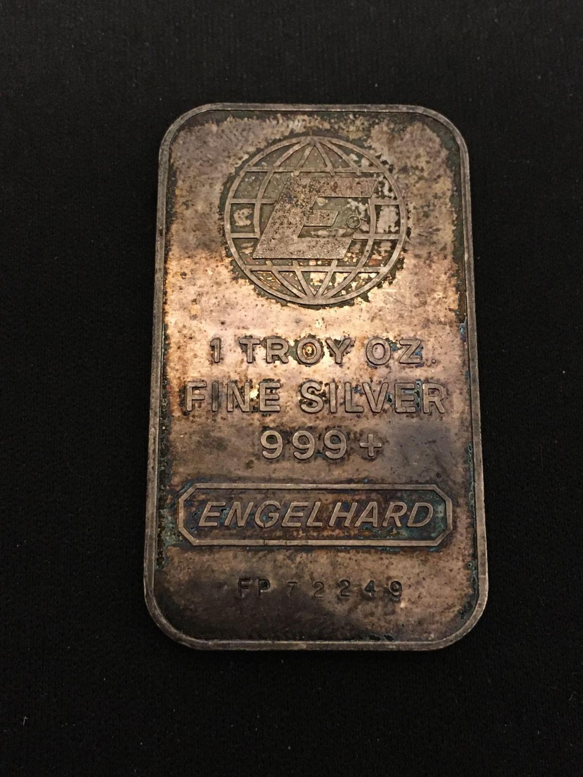 Engelhard One Troy Oz of Pure 999 Silver Bar - 31 Grams