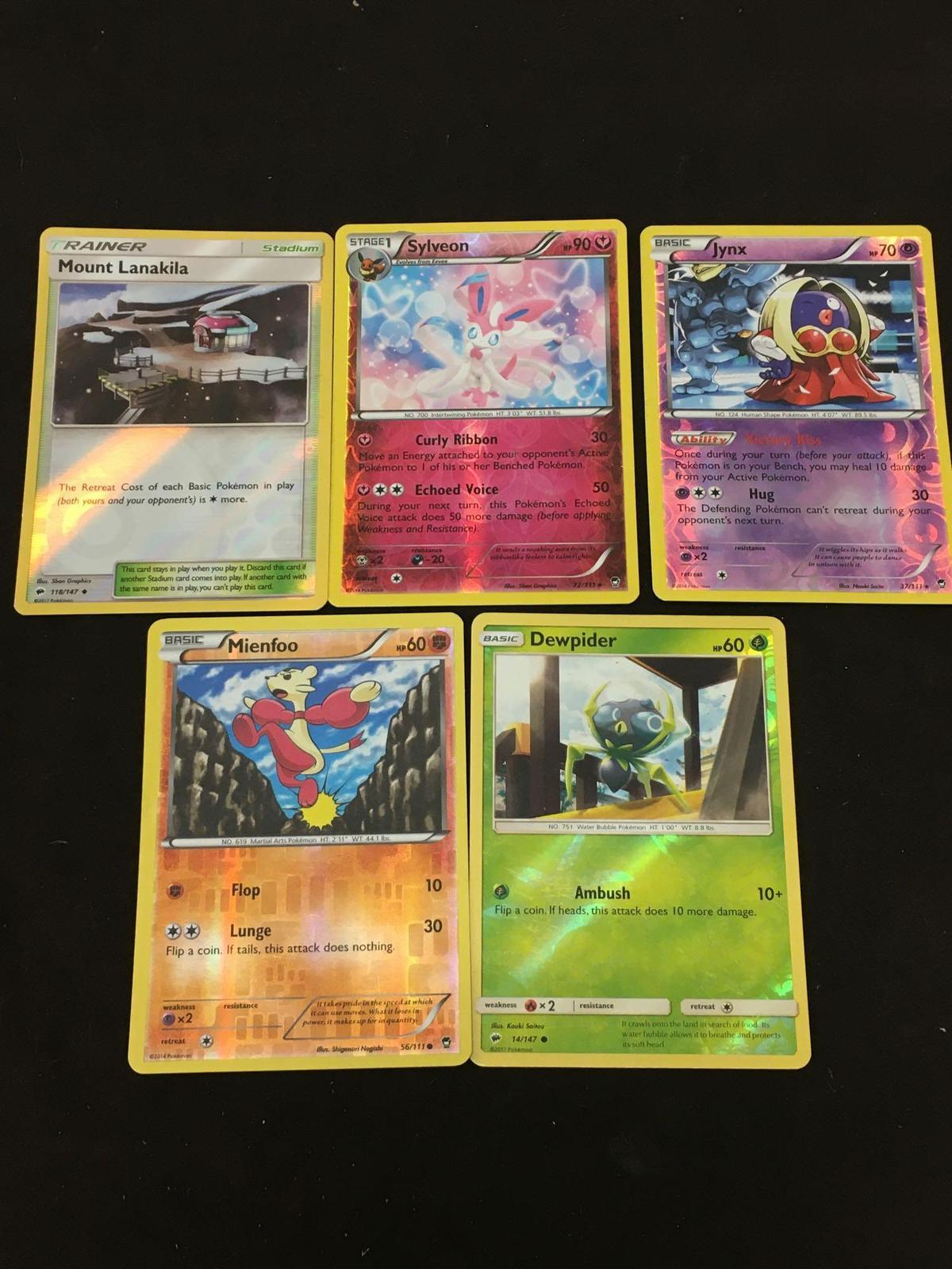 5 Card Lot of Pokemon Rares & Holofoil Cards from Estate Collection