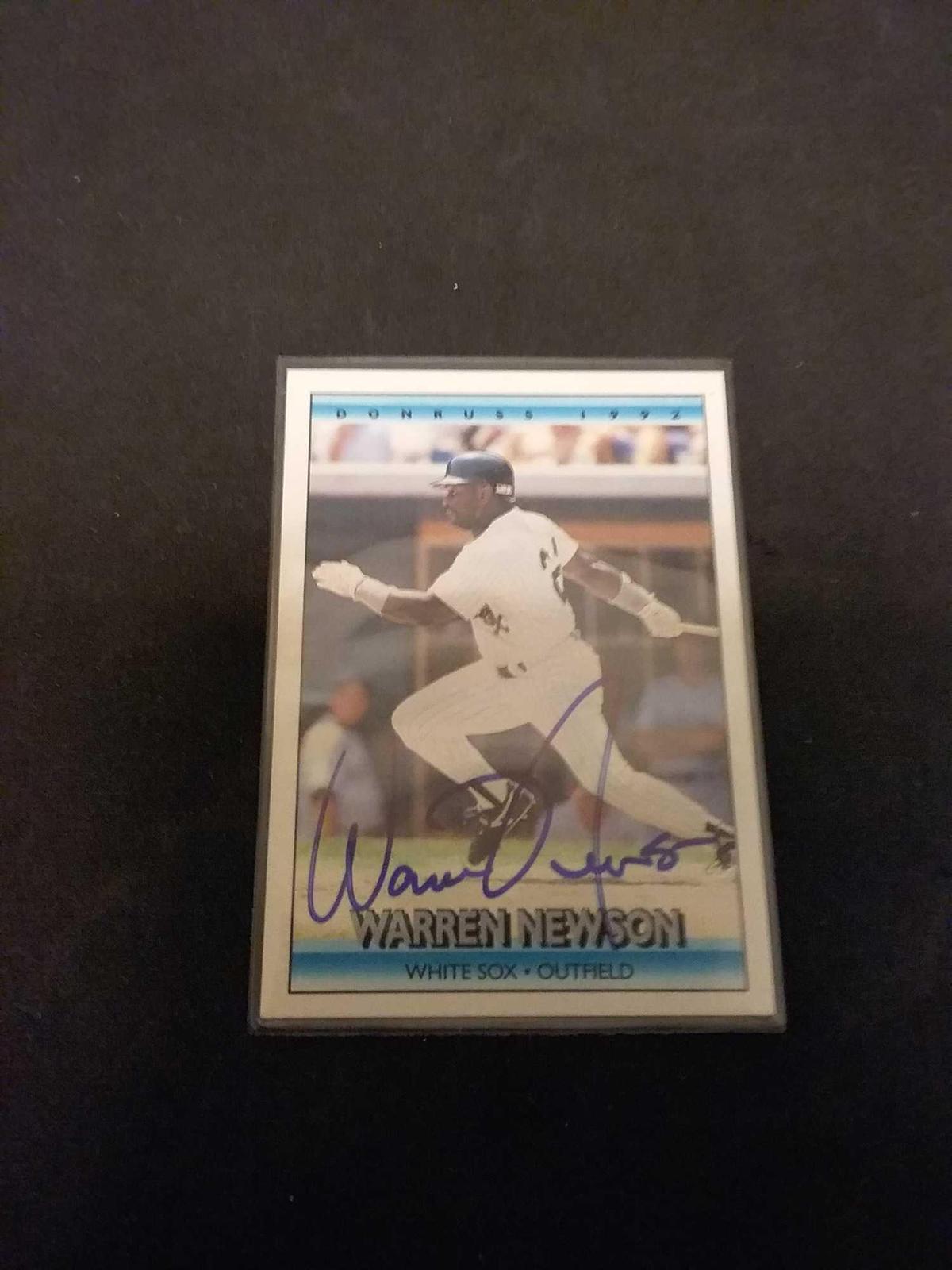 Signed Baseball Card from Collectors Autograph Estate - Warren Newson White Sox