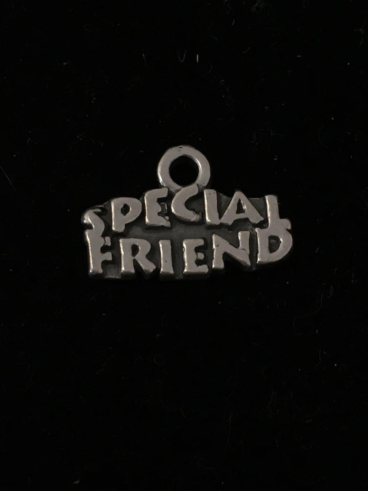 Special Friend Sterling Silver Charm Pendant