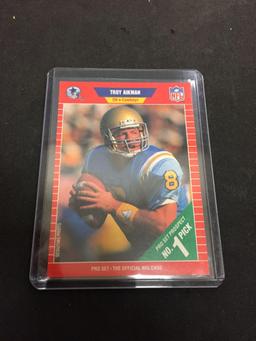 1989 Pro Set #490 Troy Aikman Cowboys Rookie Football Card