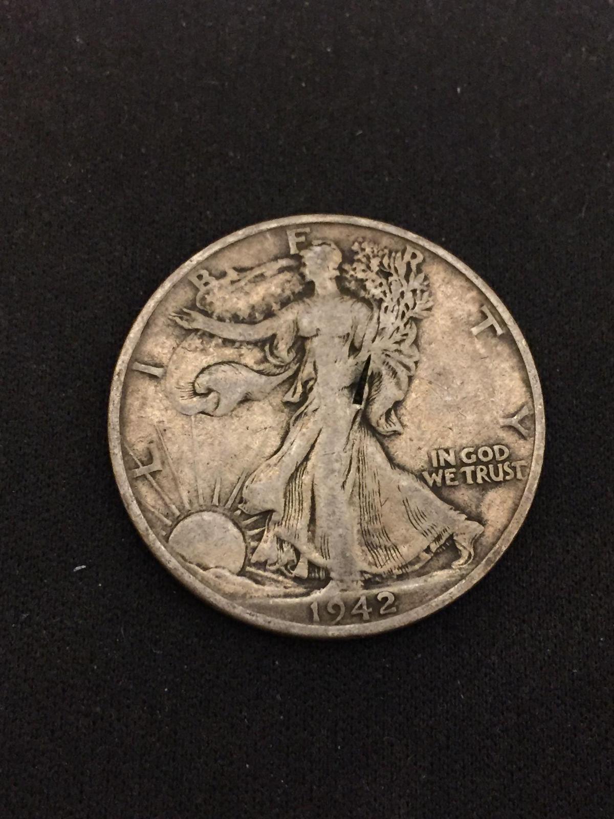 1942-S United States Walking Liberty Silver Half Dollar - 90% Silver Coin from Estate