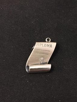 Beau Diploma Sterling Silver Charm Pendant