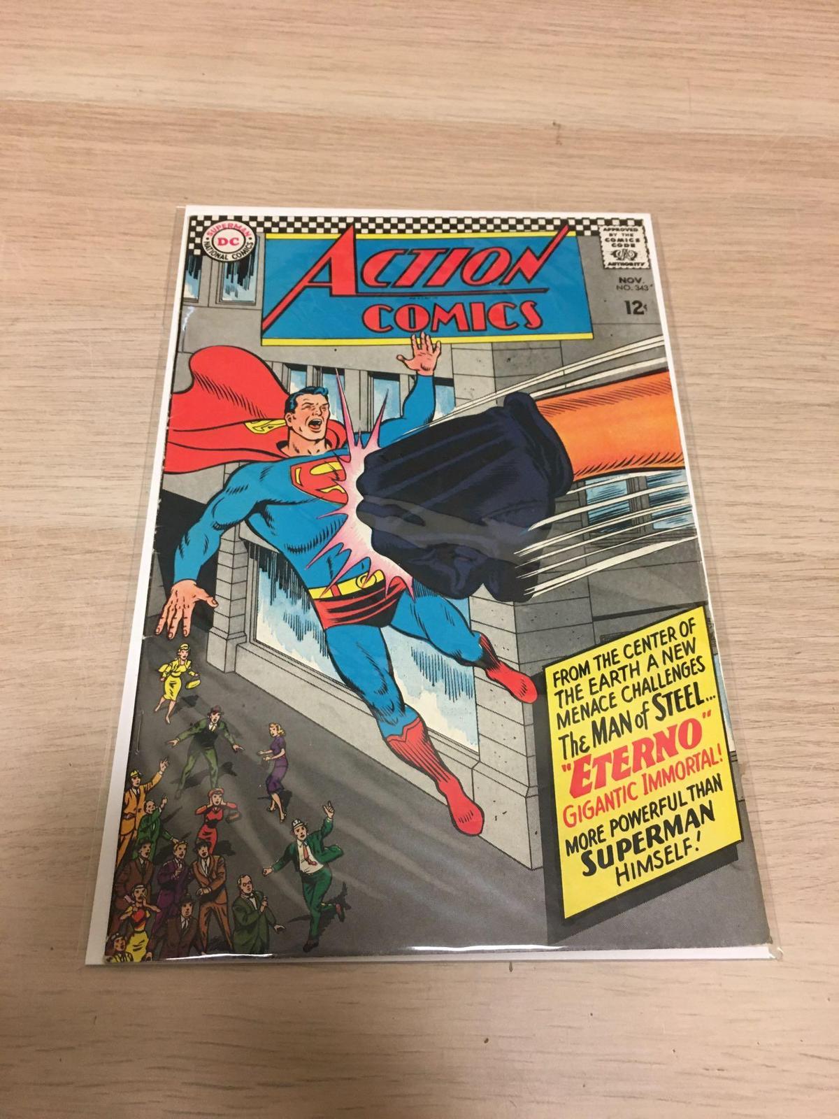 Action Comics #343 Superman Vintage Comic Book from High End Collection