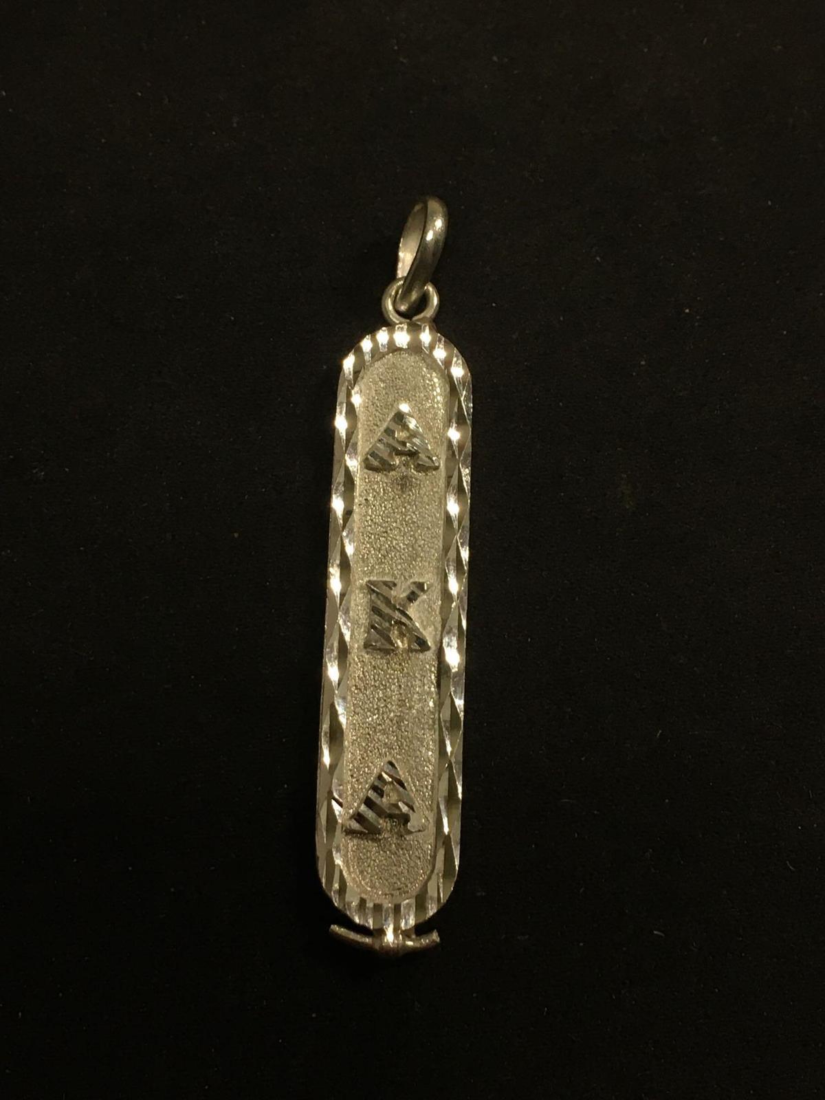 Egyptian Style Tablet Sterling Silver Pendant