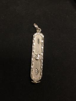 Egyptian Style Tablet Sterling Silver Pendant