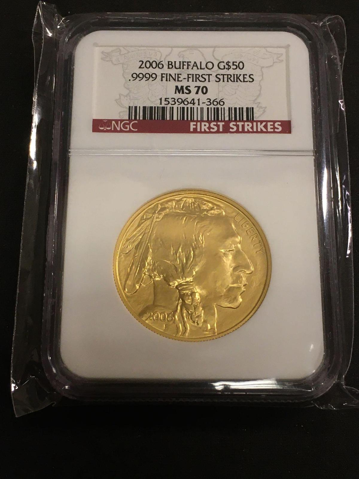 NGC Graded 2006 Buffalo Gold $50 MS70 First Strike 1 OZ .9999 Fine Gold United States Bullion Coin