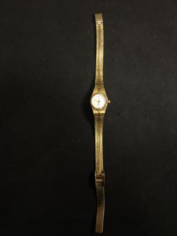 Elgin Designer Round 16mm Bezel Gold-Tone Stainless Steel Watch w/ Bracelet