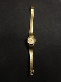 Waltham Designer Round 18mm Bezel Gold-Tone Stainless Steel Watch w/ Bracelet