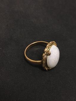 Large White Opal 1/20th 10K Gold Filled Cocktail Ring Size 7