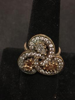 Turkish "Mygoldandsilver" Amazing Gemstone Lined Sterling Silver Statement Ring Sz 8
