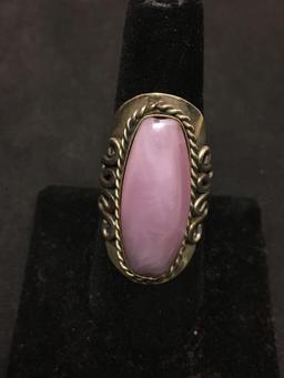 Stunning Purple Gemstone Vintage Sterling Silver Adjustable Statment Ring