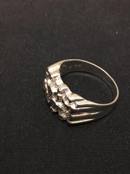 Incredible Sterling Silver Nugget Style Ring Size 9