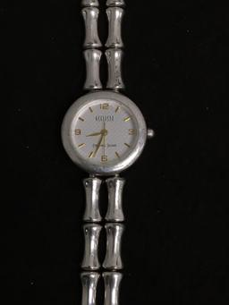 Heavy Ecclissi Sterling Silver Bamboo Style Watch - 56 Grams