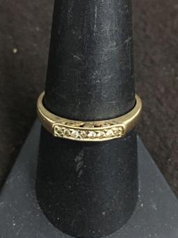 Vellmer Designer Diamond Lined 10K Yellow Gold Ring Size 9 - 1.7 Grams