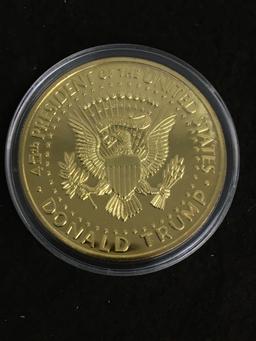 DONALD TRUMP 2020 Gold Plated Collector Coin Token