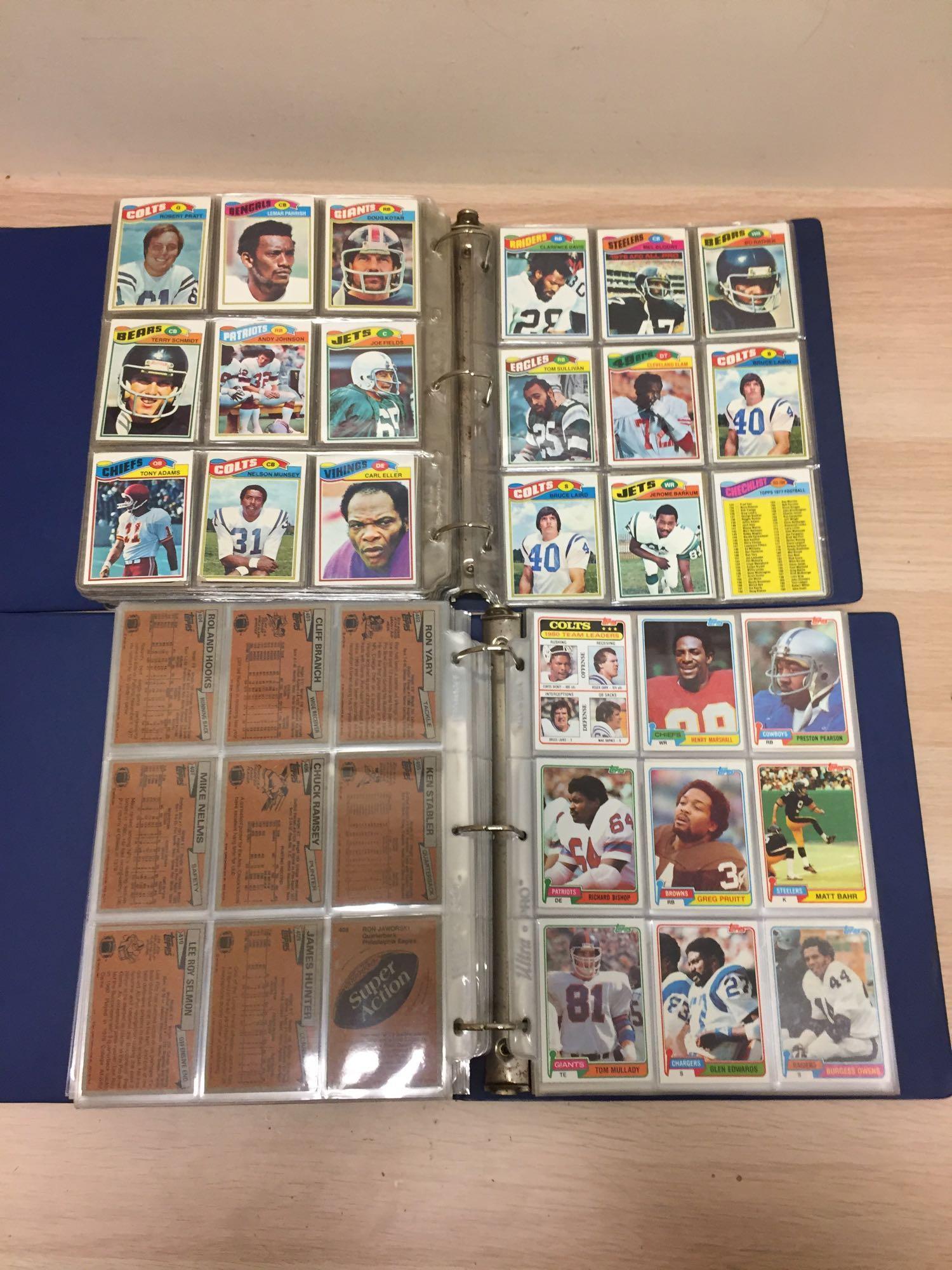 Huge Collection of Vintage 1970's-1981 Topps Football Cards from Estate - 2 Binders & Pile of Pages