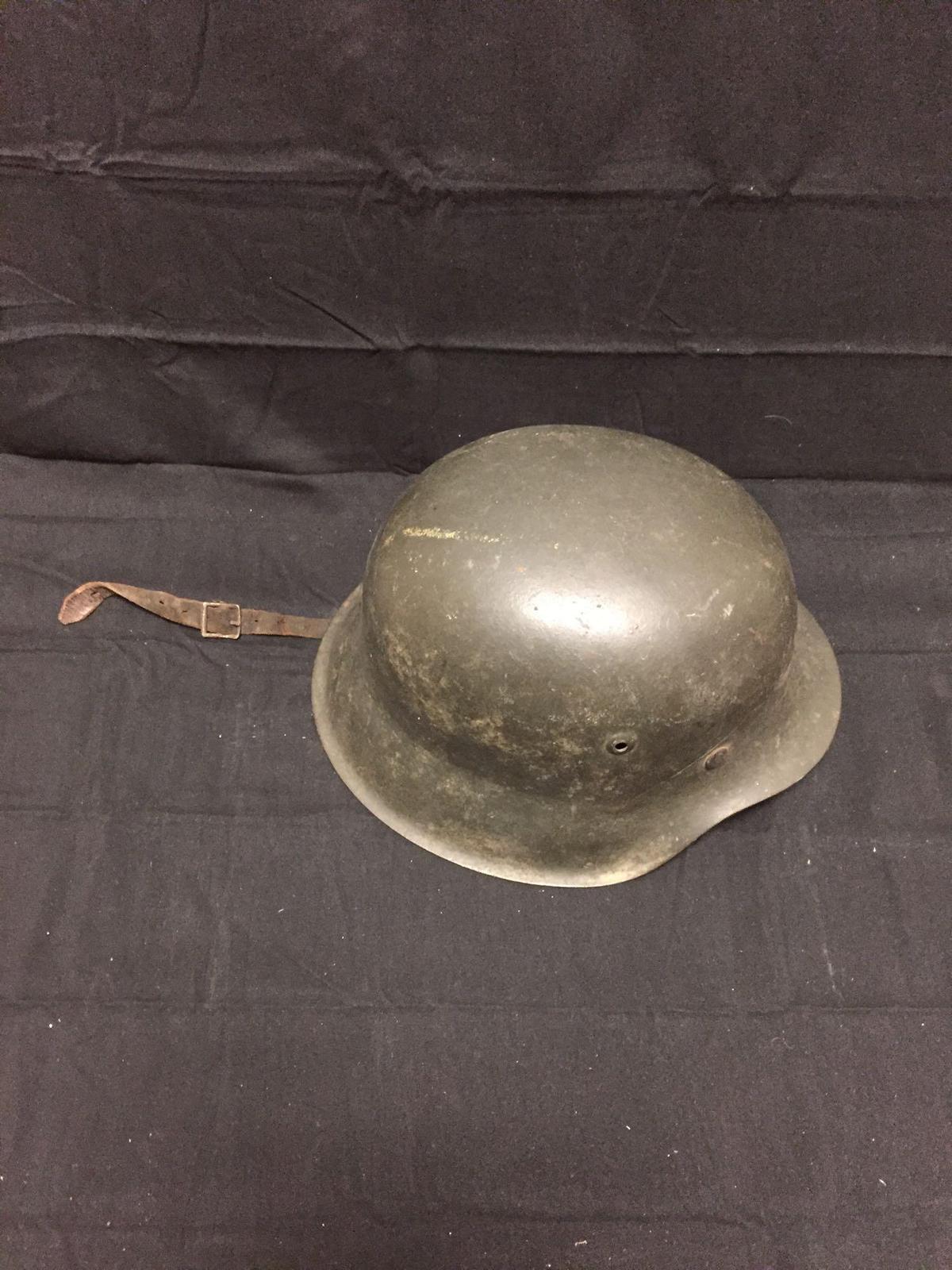 Authentic WWII Nazi Germany Army Helmet (No Swastikas) from Estate