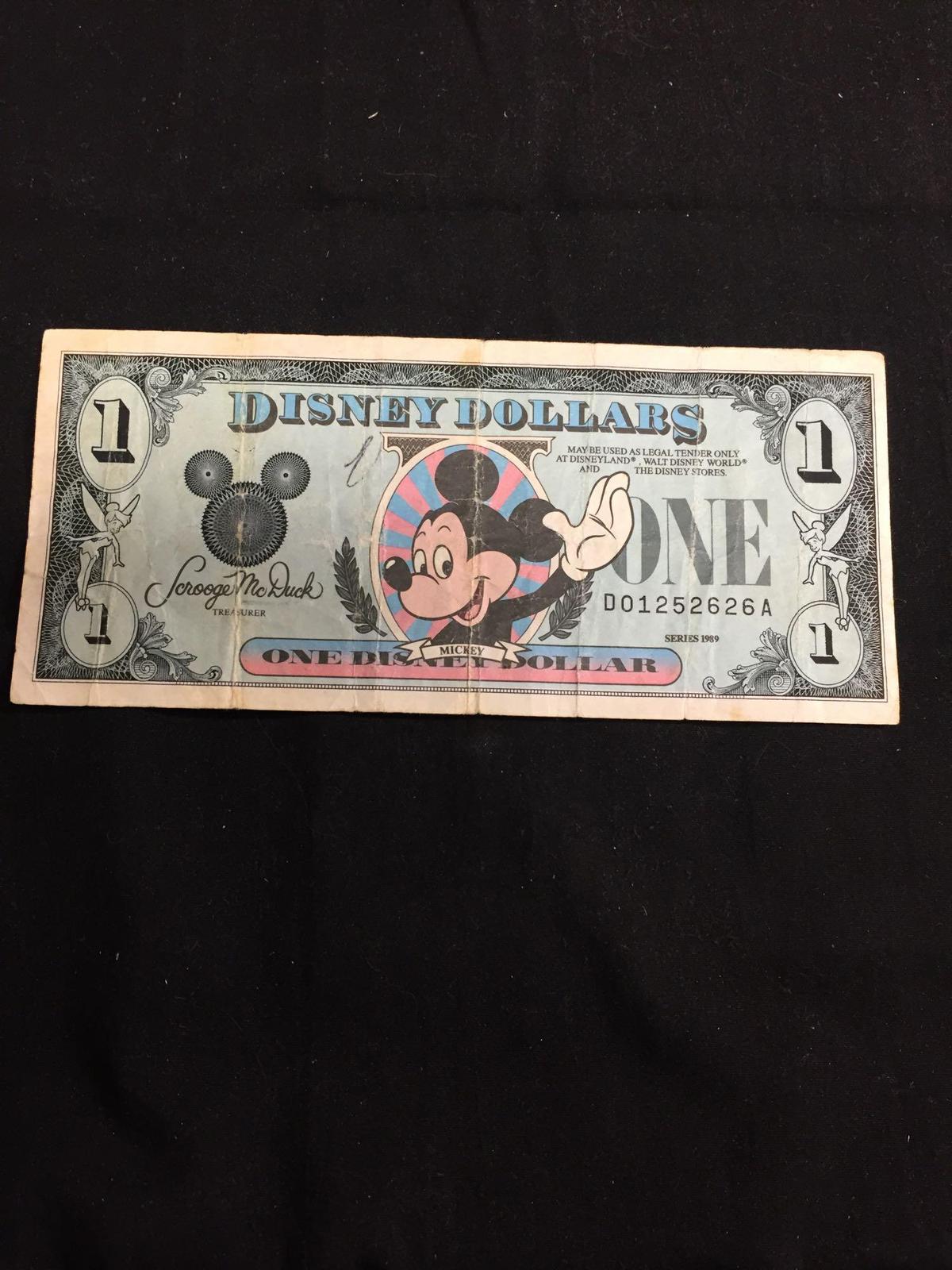 1989 Disney Dollar with Mickey Mouse from Collection