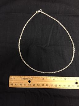 Medium Gauge Serpentine Link 3mm Wide 18in Long Sterling Silver Chain